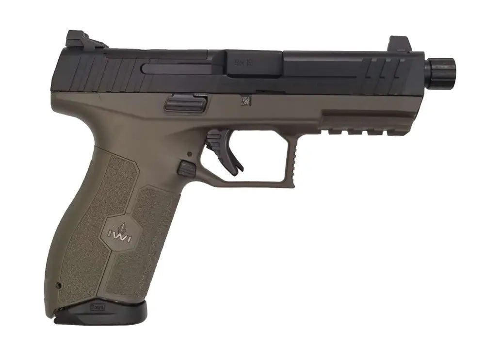IWI Masada 9mm OD Green Pistol with 4.6-Inch Threaded Barrel and Interchangeable Grips