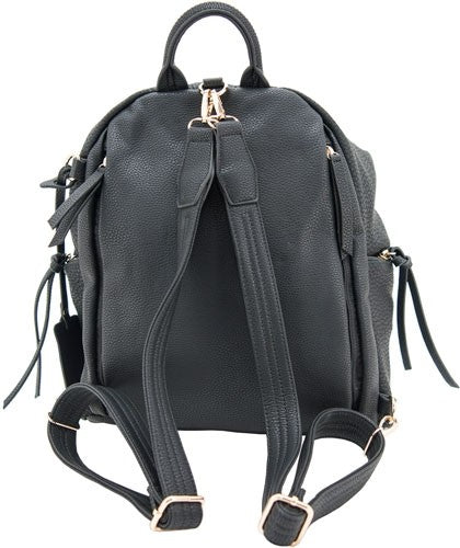 Cameleon Aurora Conceal Carry Vegan Leather Backpack - Practical Black Design with Removable Straps and CCW Pocket