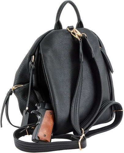 Cameleon Aurora Conceal Carry Vegan Leather Backpack - Practical Black Design with Removable Straps and CCW Pocket