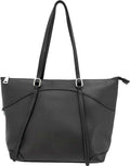 Cameleon Grace Leather Shoulder Bag for Ladies - Black, 12.25 x 15.25 inches