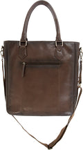 Cameleon S&W Flat Tote CC in Dark Brown – Leather Ladies Crossbody Bag with Easy Access Card Compartment