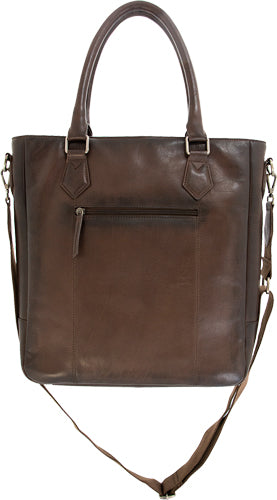 Cameleon S&W Flat Tote CC in Dark Brown – Leather Ladies Crossbody Bag with Easy Access Card Compartment