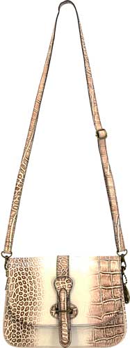 Cameleon S&W Croc Handbag - Vegan Leather Crossbody with Adjustable Velcro Strap