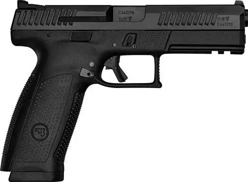 CZ P-10F Optics Ready 9mm Full-Size Pistol with Fixed Luminescent Sights and Interchangeable Grip – Black Finish