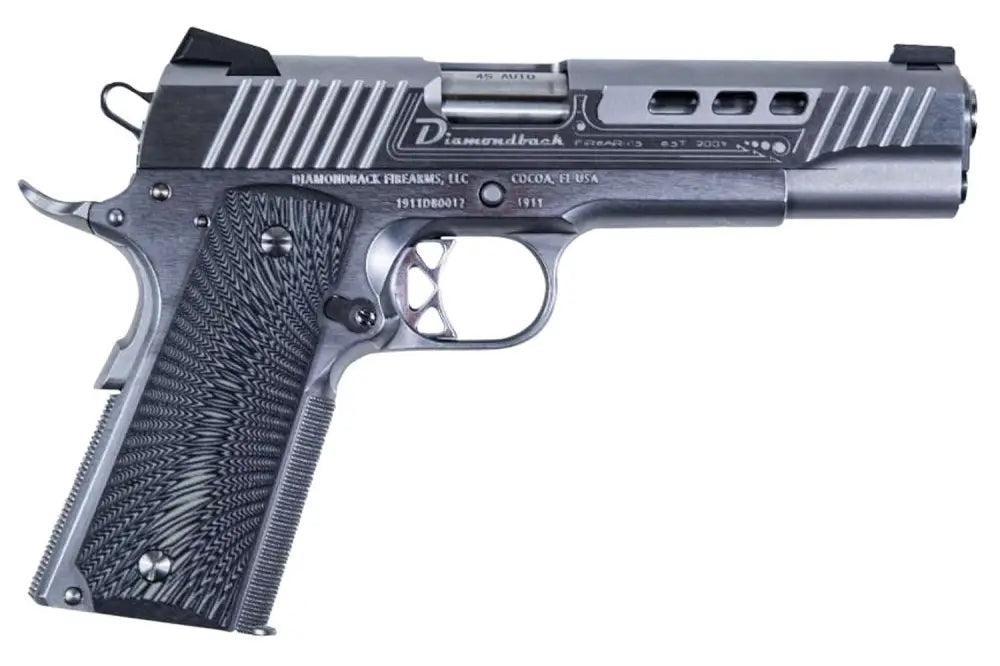 Diamondback DB1911 Stainless Steel .45 ACP 5-Inch Pistol with 3 Magazines