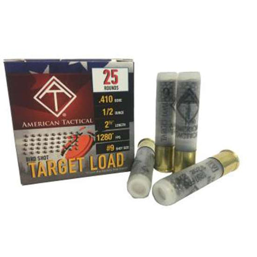 American Tactical ATI .410 Gauge Target Load #9 Shot 1/2 oz, 2.5-inch, 25 Rounds per Box