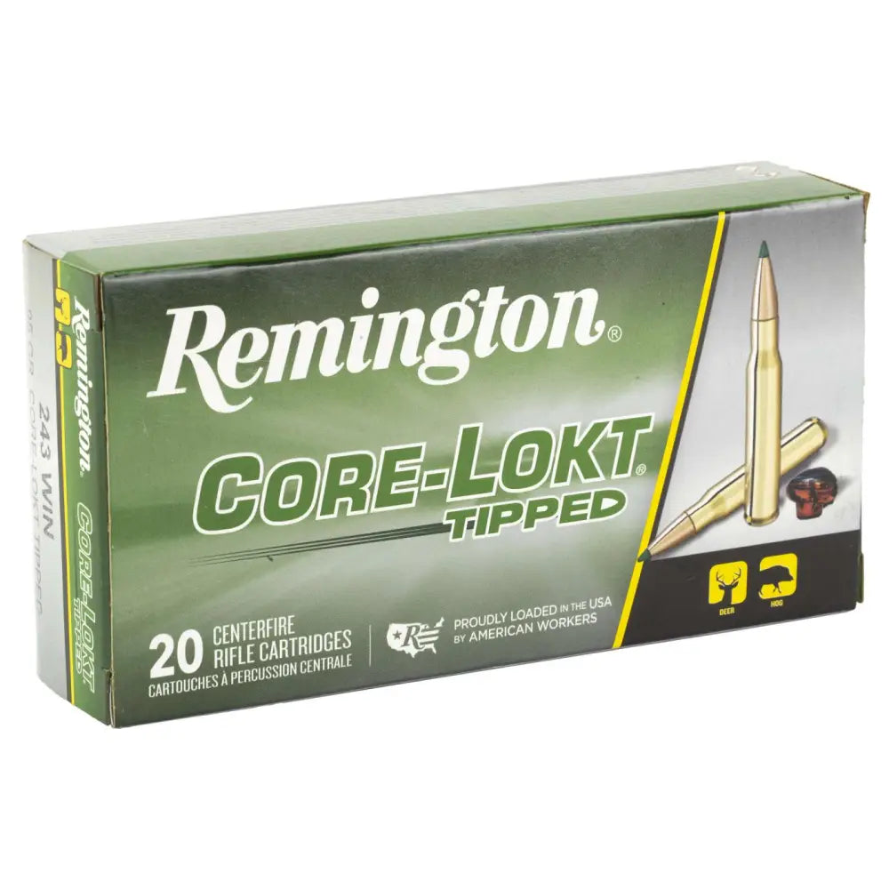 Remington Ammunition .243 Winchester Core-Lokt Tipped 95 Grains, 20 Rounds per Box