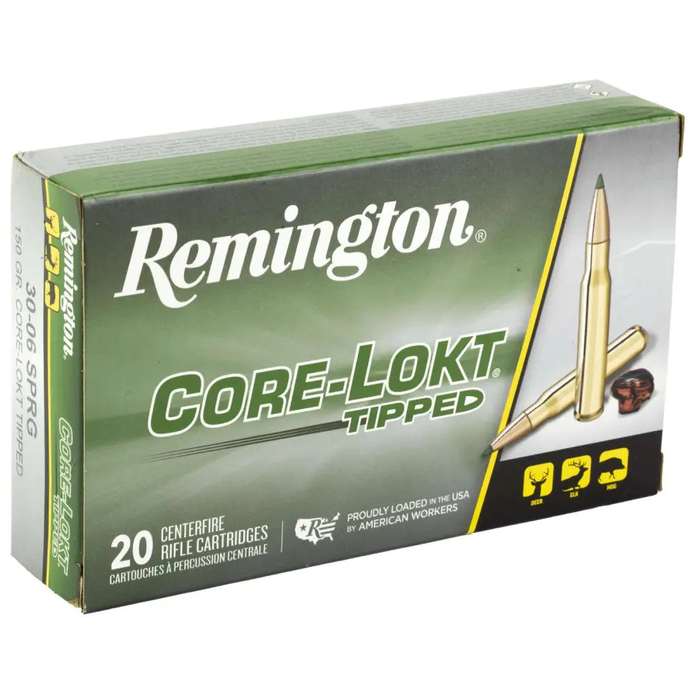 Remington Ammunition RT3006A 30-06 Springfield 150 Grain Core-Lokt Tipped Hunting Ammo, 20 Rounds per Box