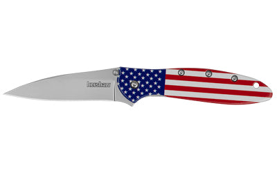 Kershaw Leek 1660USA Folding Knife with USA Flag Handle - Assisted Opening, 3-inch Blade