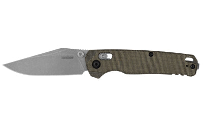 Kershaw Bel Air Clip Point Folding Knife with CPM MagnaCut Steel and Olive Canvas Micarta Handle
