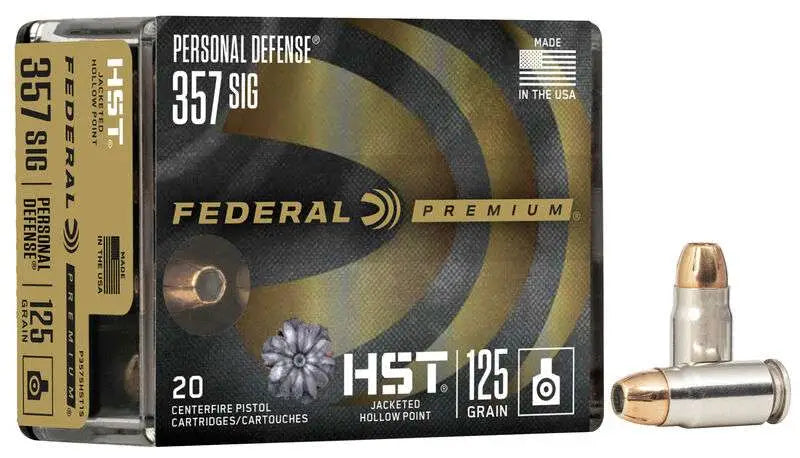 Federal .357 Magnum 154 Grain HST Jacketed Hollow Point Personal Defense Ammunition - 20 Rounds per Box