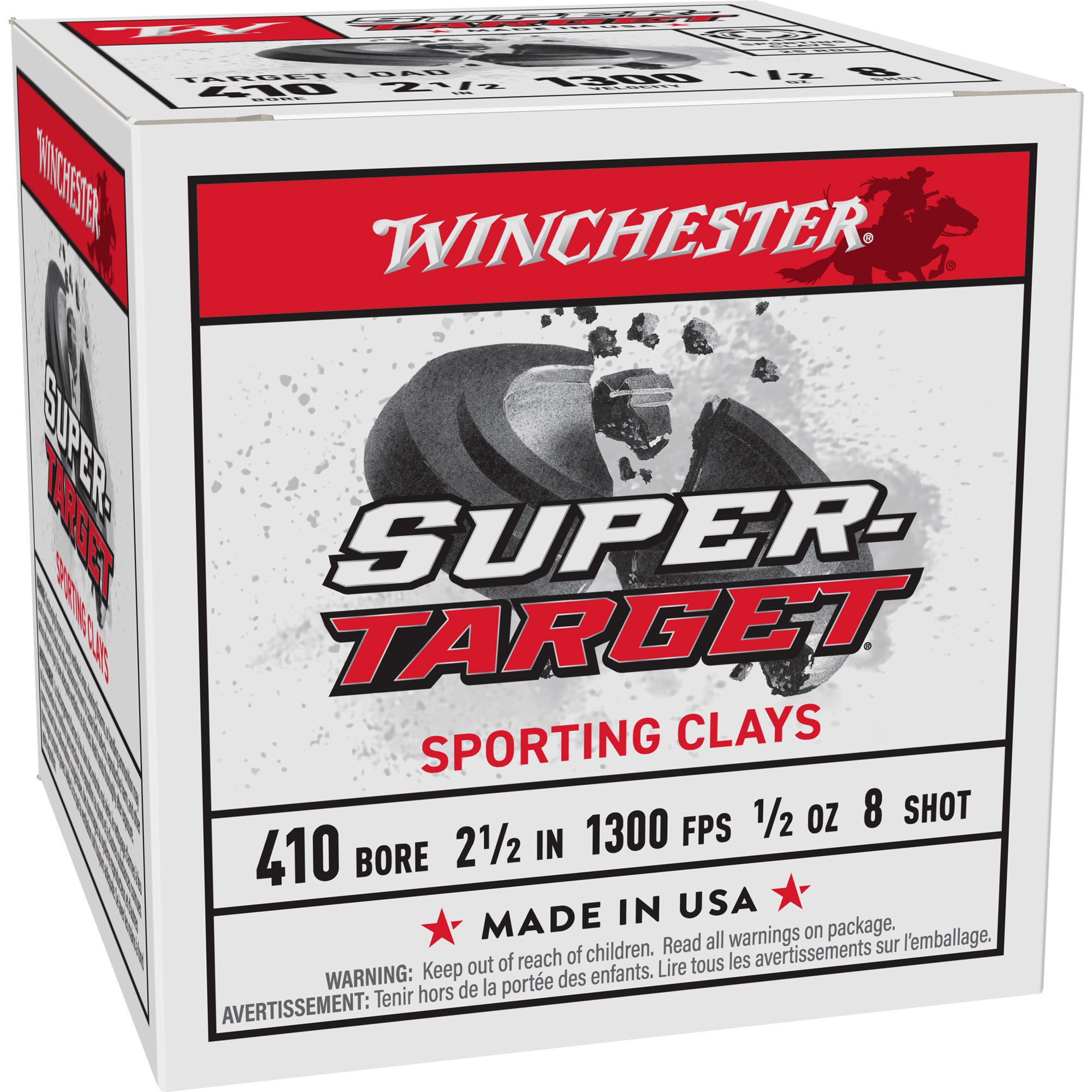 Winchester Ammunition Super Target 410 Bore Shotshell, 1/2 oz #8, 25 Rounds per Box