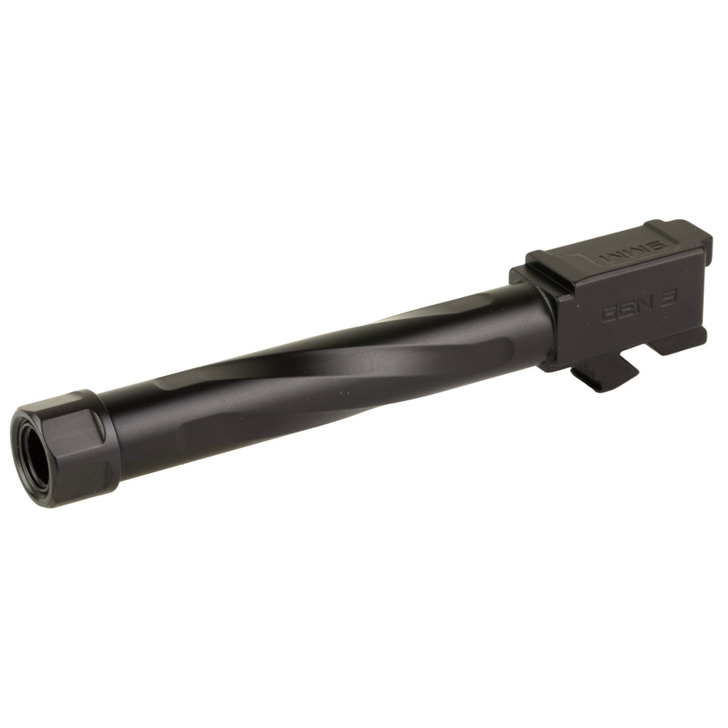 Zaffiri Precision Threaded Barrel for Glock G17 Gen 1-4, 4.97 inch 9mm, Black - Part Number BA-G17G5-TH-BN