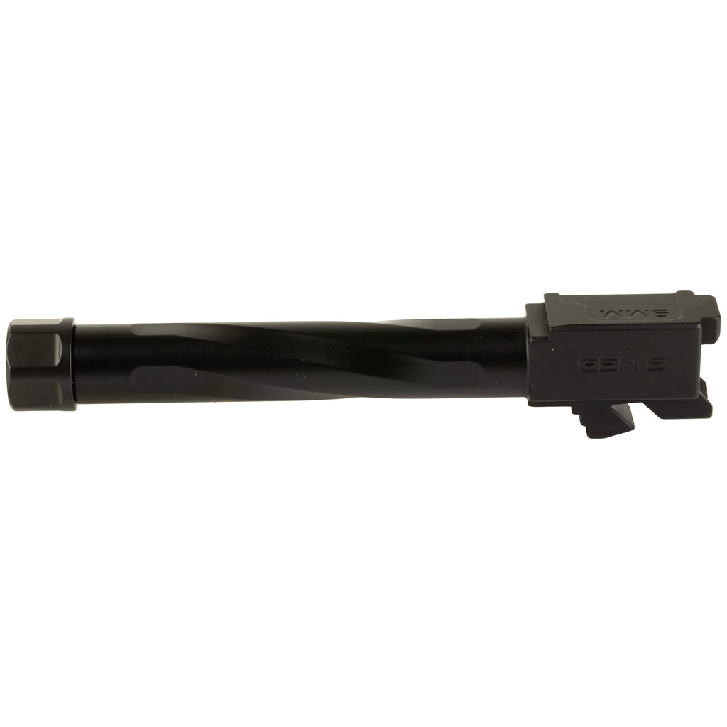 Zaffiri Precision Threaded Barrel for Glock G17 Gen 1-4, 4.97 inch 9mm, Black - Part Number BA-G17G5-TH-BN