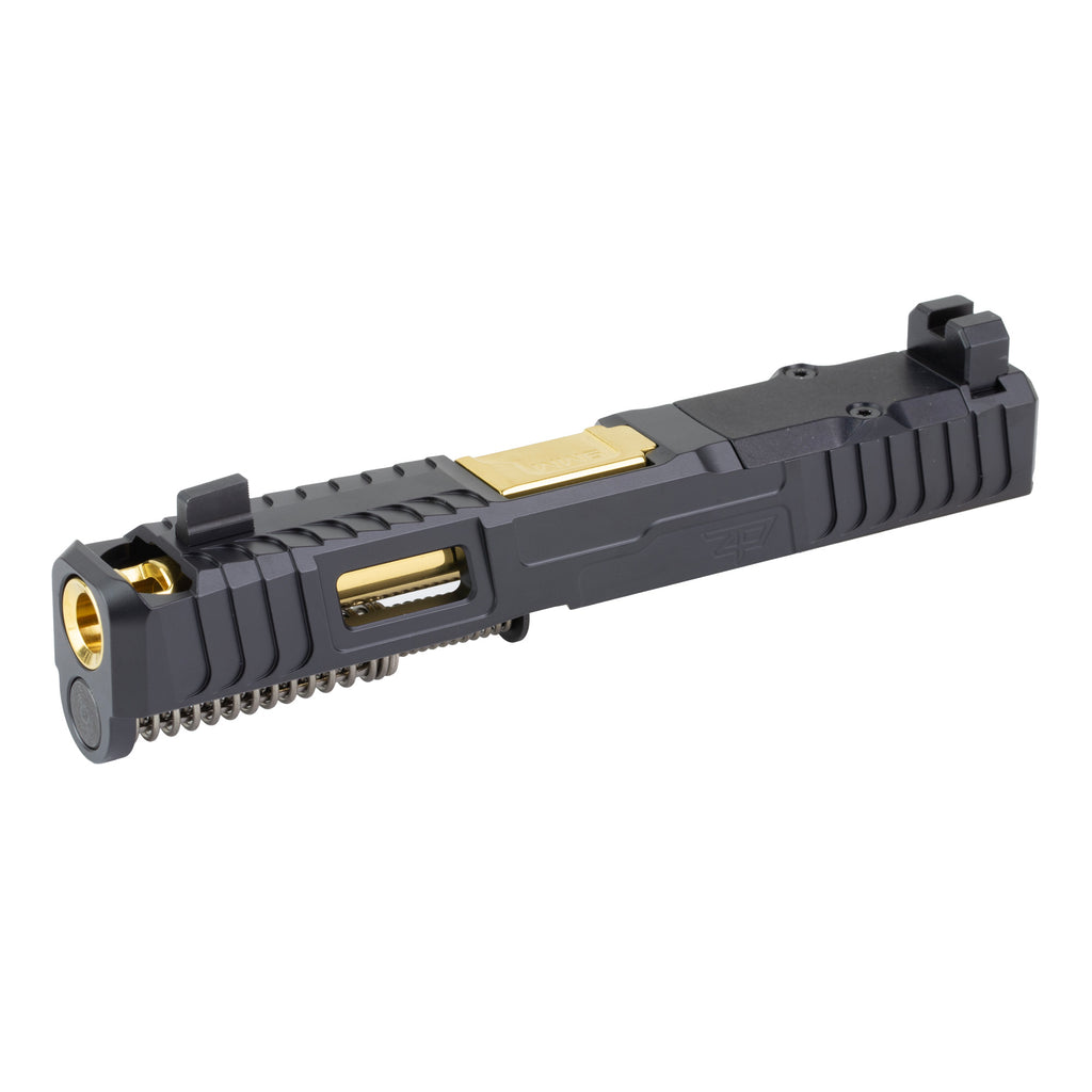 Zaffiri Precision IBS Compatible Slide for Glock 19 G5 in Black and Gold