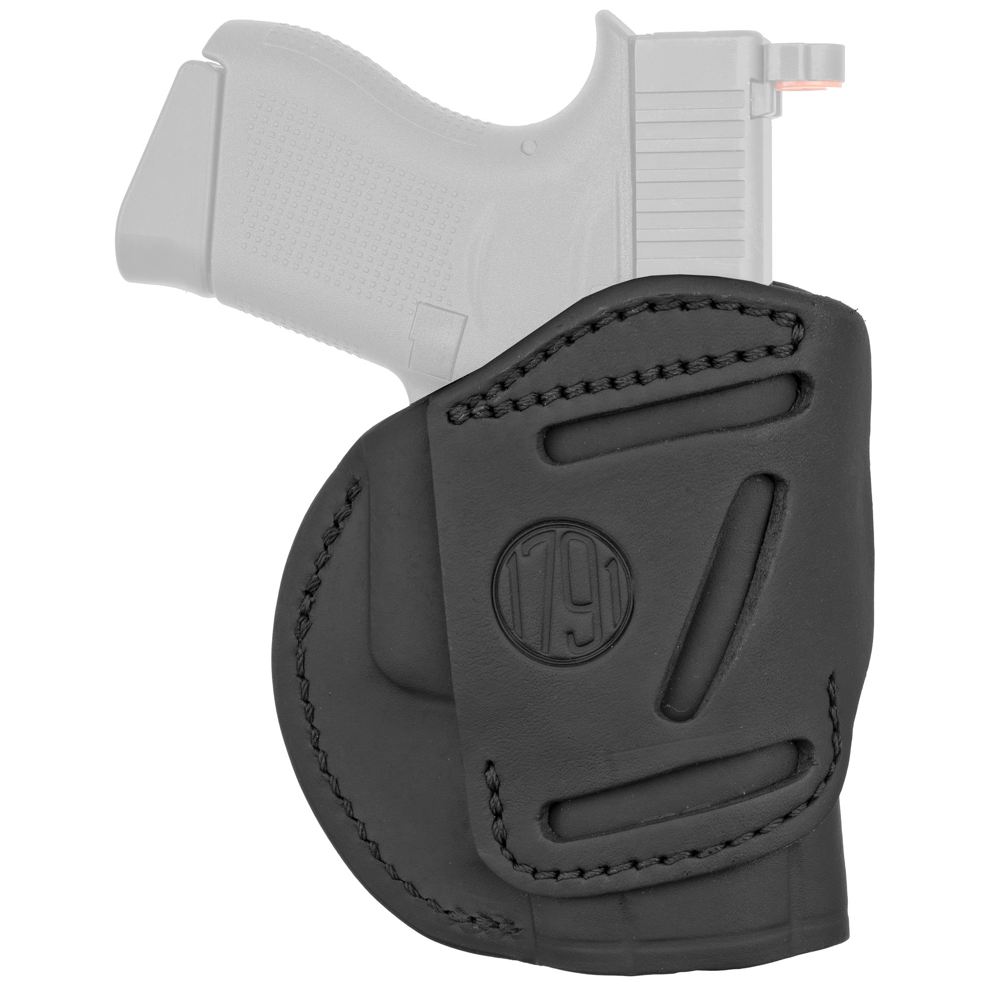 1791 Gunleather 4 Way Inside Waistband and Outside Waistband Holster - Left Hand Stealth Black Leather Part 4WH-3-SBL-L