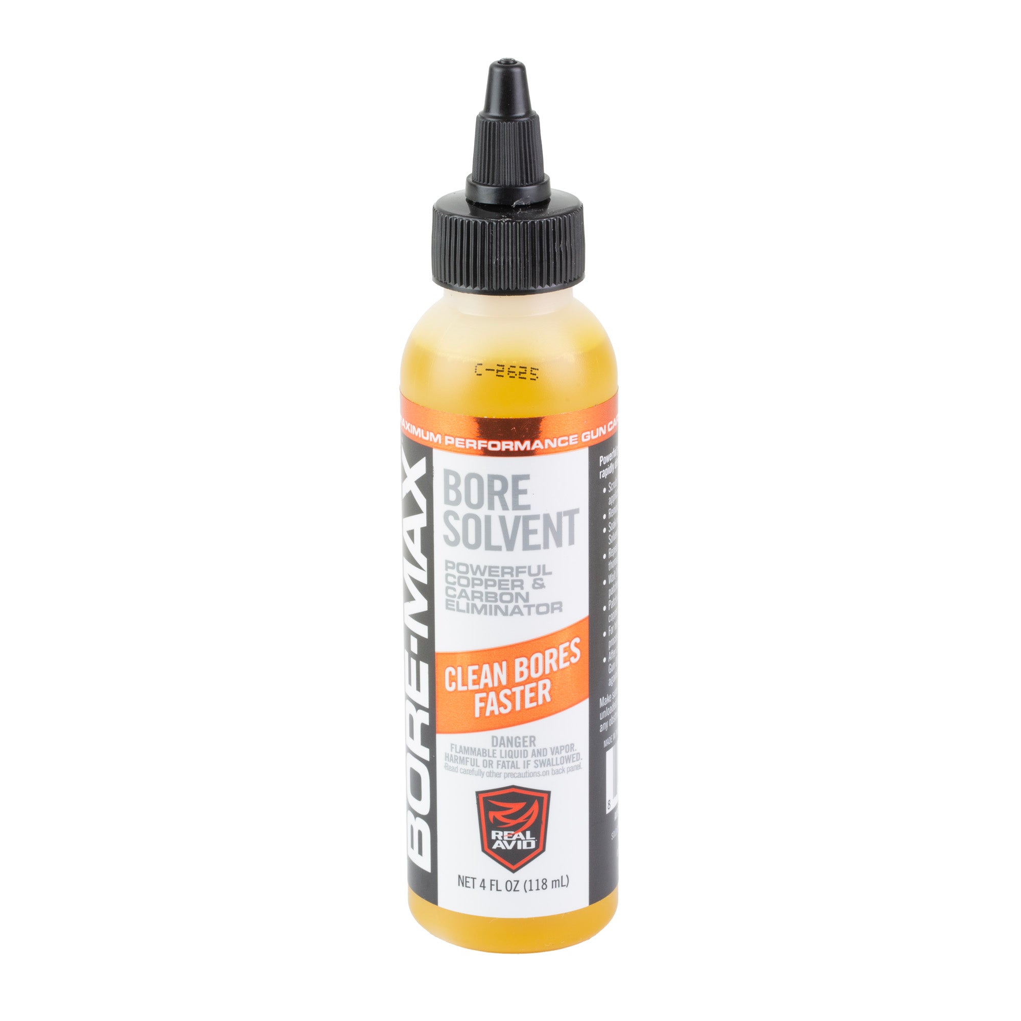 Real Avid Bore Max 4oz Bore Cleaner Solvent - Penetrates and Removes Copper and Powder Fouling