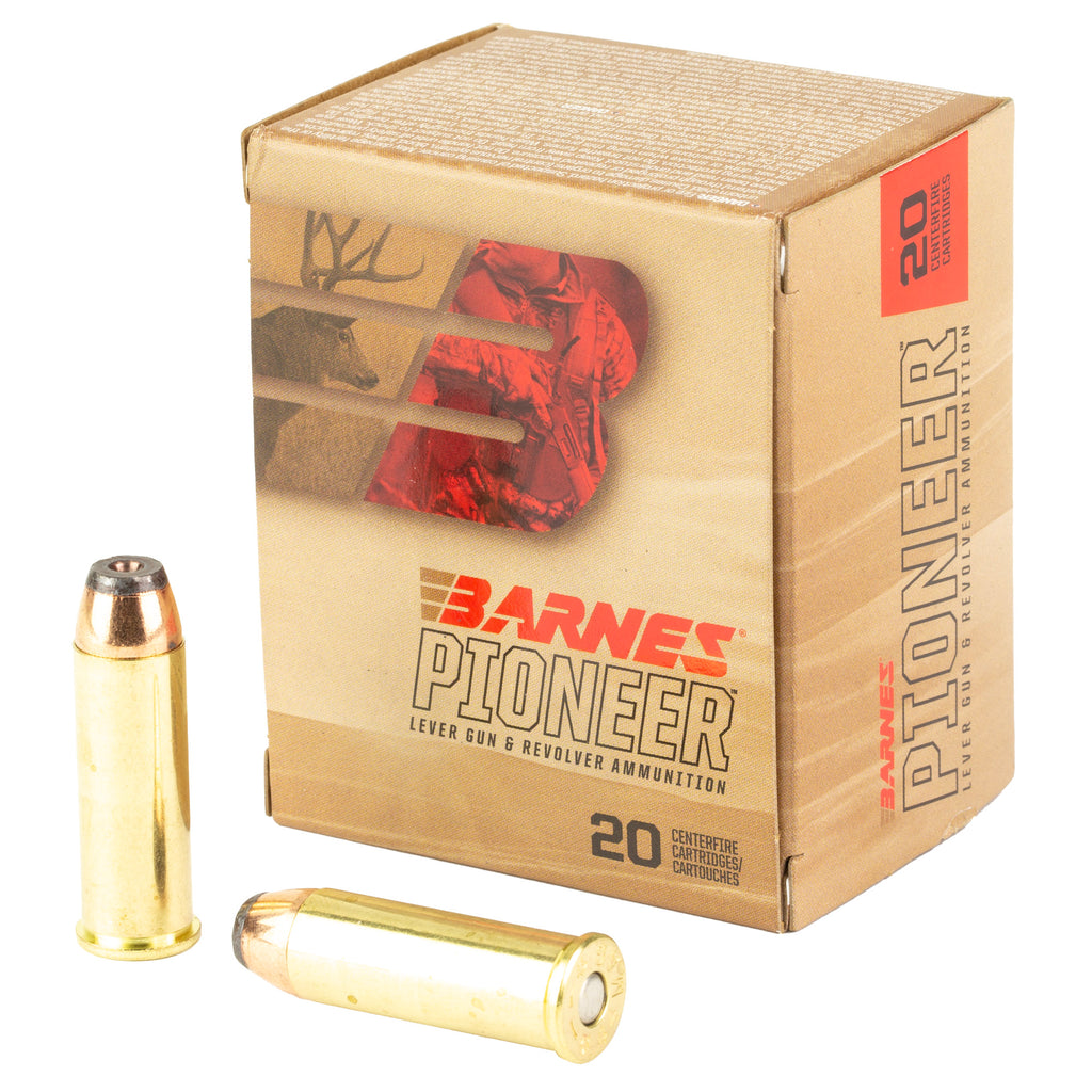 Barnes Pioneer 44 Magnum 300-Grain Flat Nose Ammunition - 20 Rounds per Box