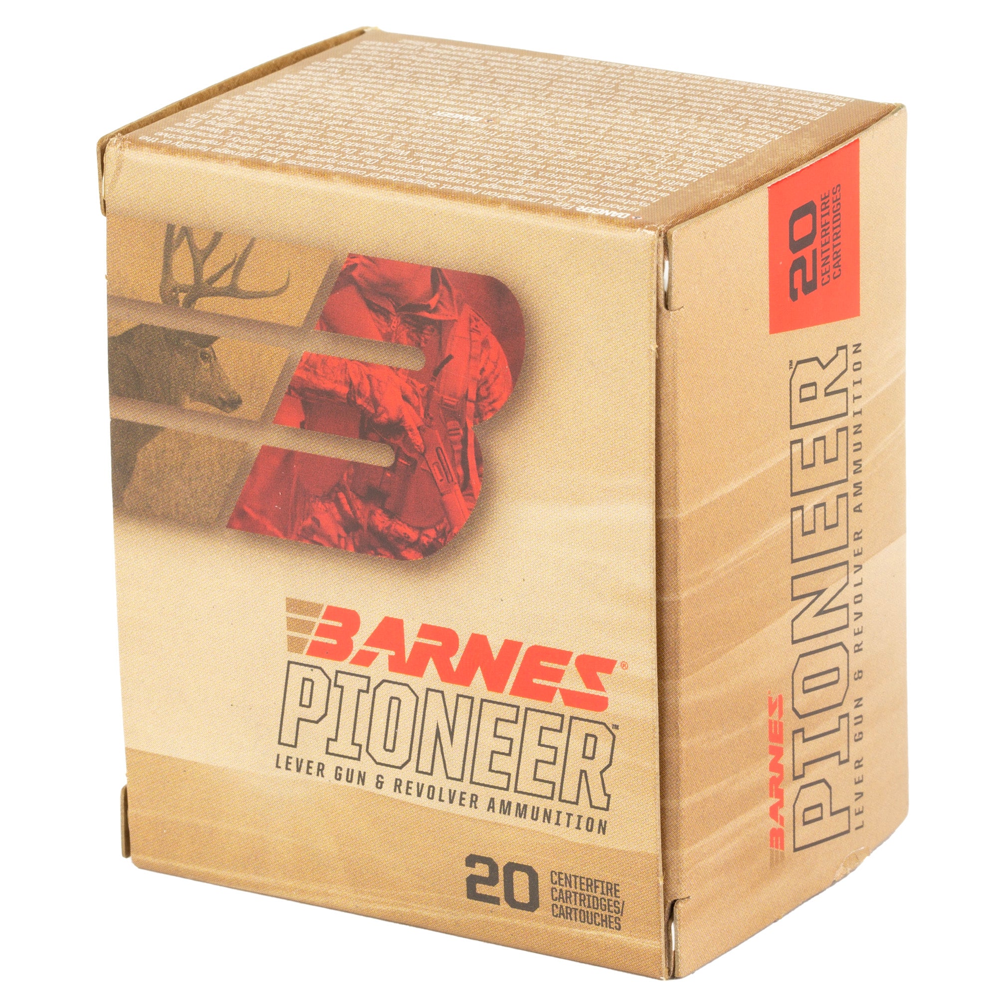 Barnes Pioneer 44 Magnum 300-Grain Flat Nose Ammunition - 20 Rounds per Box