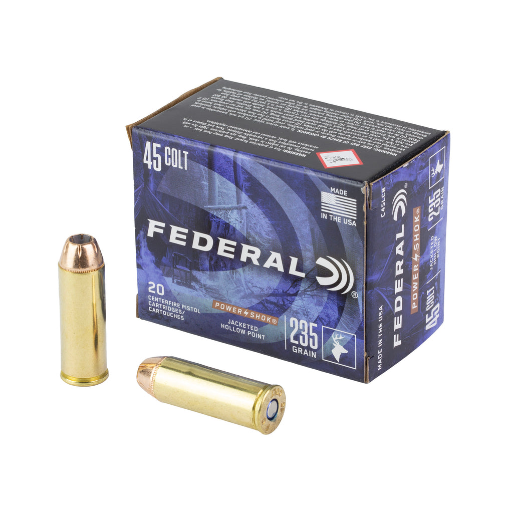 Federal Power-Shok .45 Colt 235-Grain Jacketed Hollow Point Ammunition - Reliable Big Game Performance