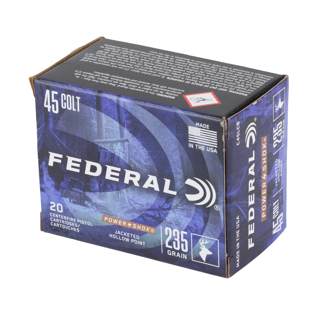 Federal Power-Shok .45 Colt 235-Grain Jacketed Hollow Point Ammunition - Reliable Big Game Performance