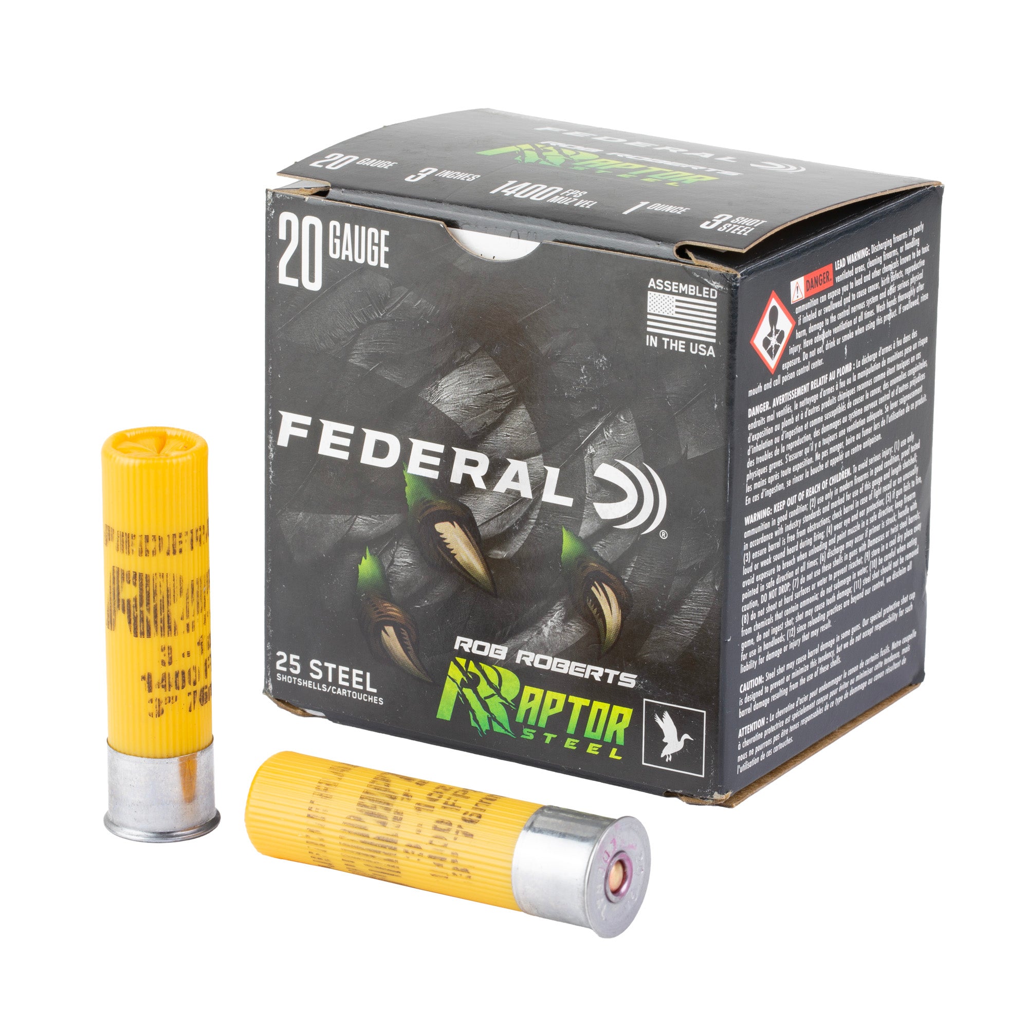 Federal Raptor Steel 20 Gauge 3, 1 oz #3 Steel Shot – High-Performance Hunting Load