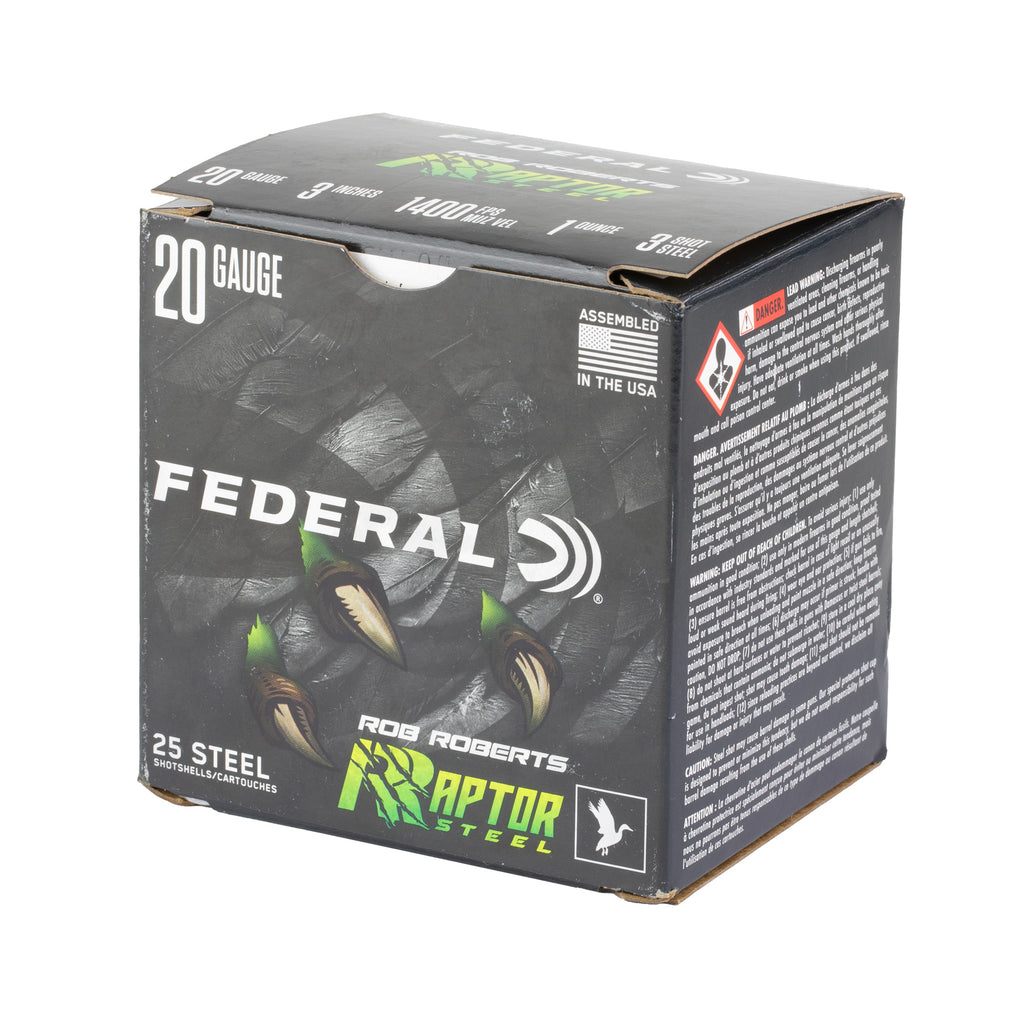 Federal Raptor Steel 20 Gauge 3, 1 oz #3 Steel Shot – High-Performance Hunting Load