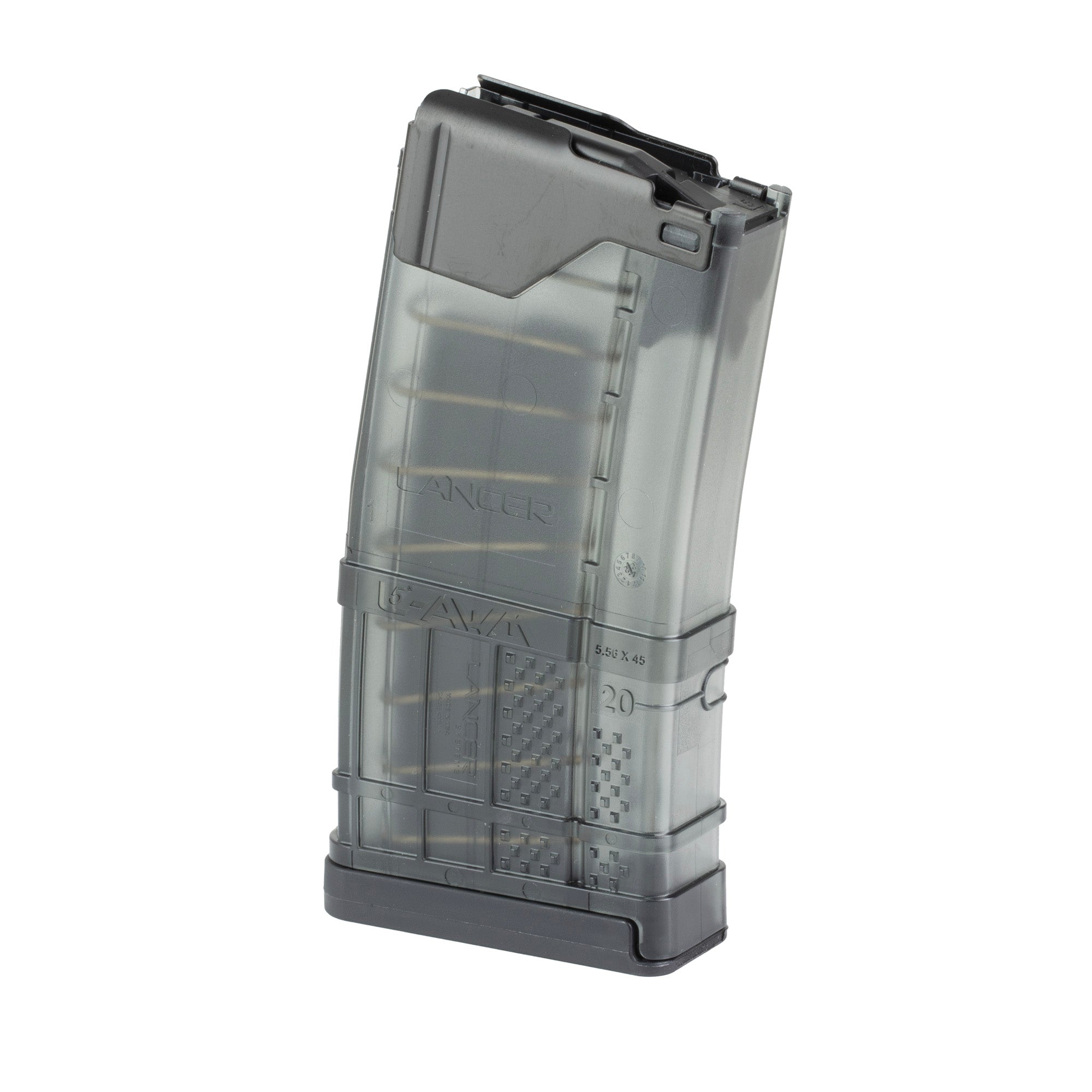 Lancer Systems L5 Advanced Warfighter Magazine for 5.56 NATO - 5 Rounds, Translucent Smoke
