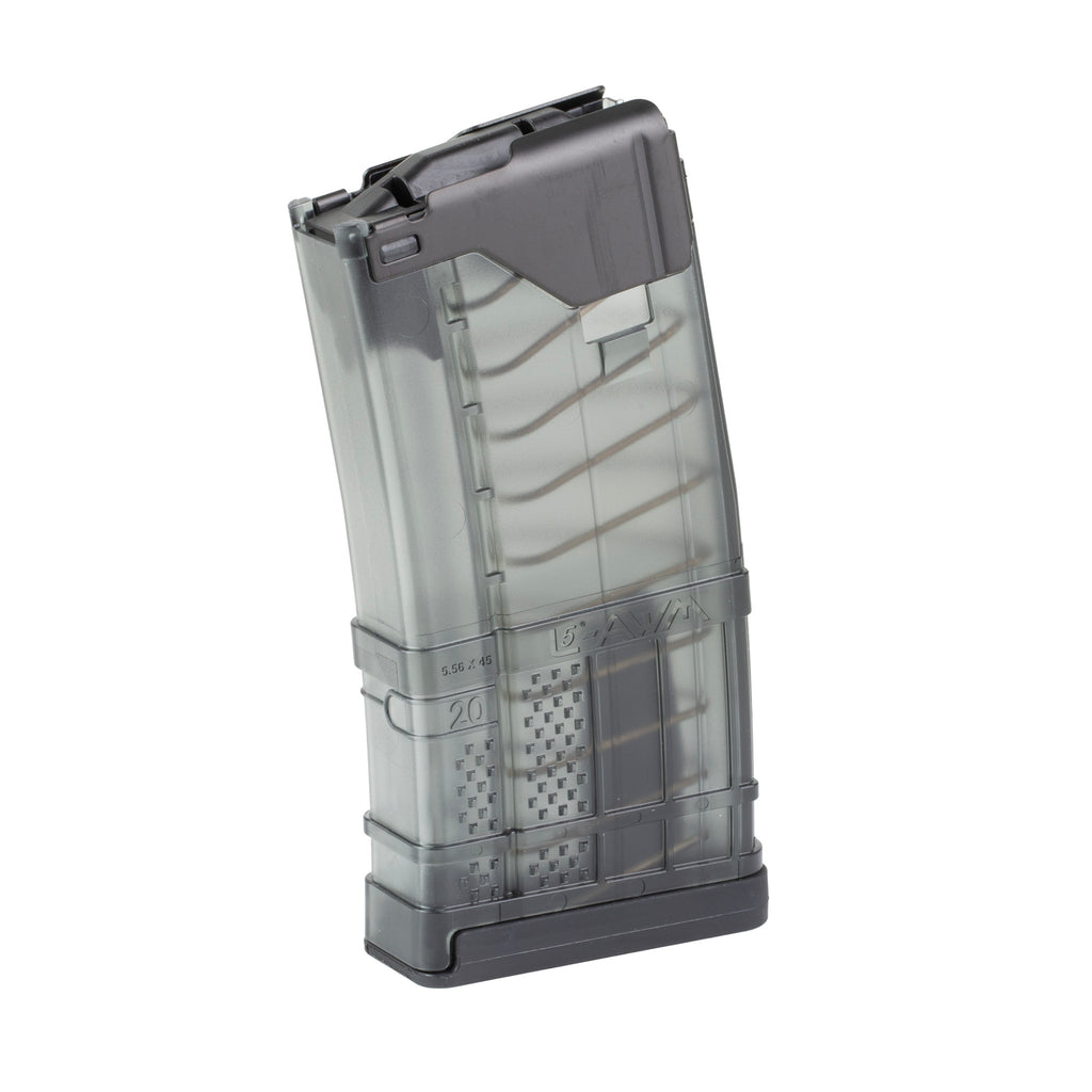Lancer Systems L5 Advanced Warfighter Magazine for 223 Remington, 15 Rounds, Translucent Smoke