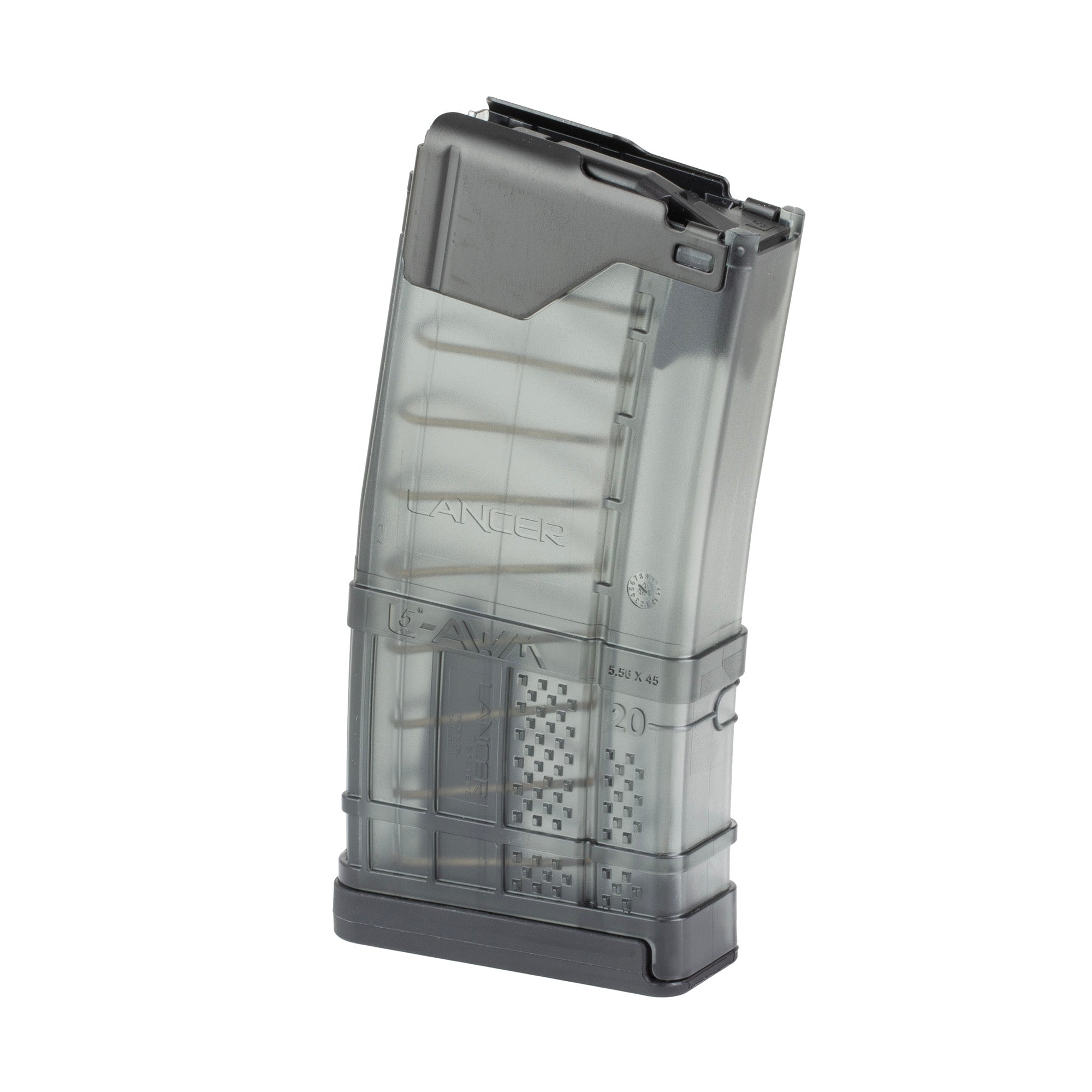 Lancer Systems L5 Advanced Warfighter Magazine for 223 Remington, 15 Rounds, Translucent Smoke