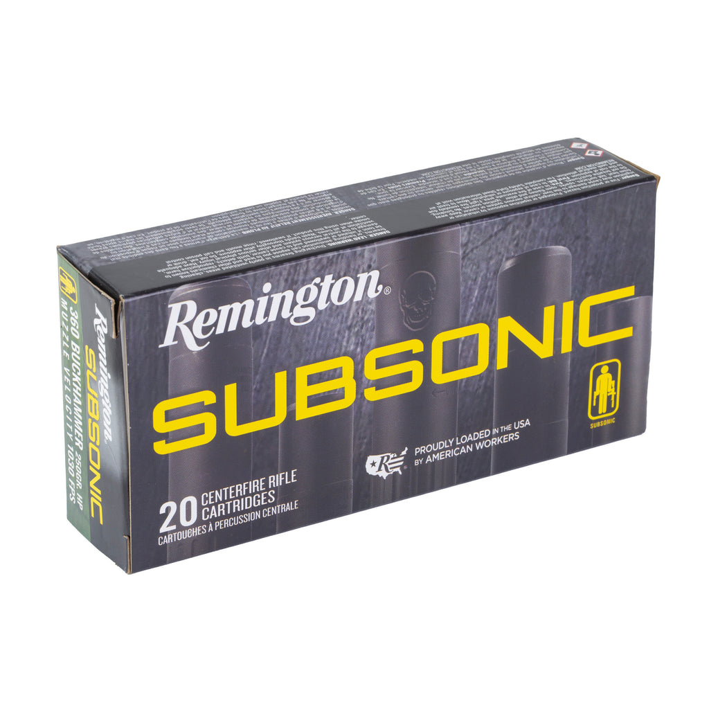 Remington Subsonic 360 Buckhammer 250-Grain Bonded Hollow Point Ammunition (Case of 200)