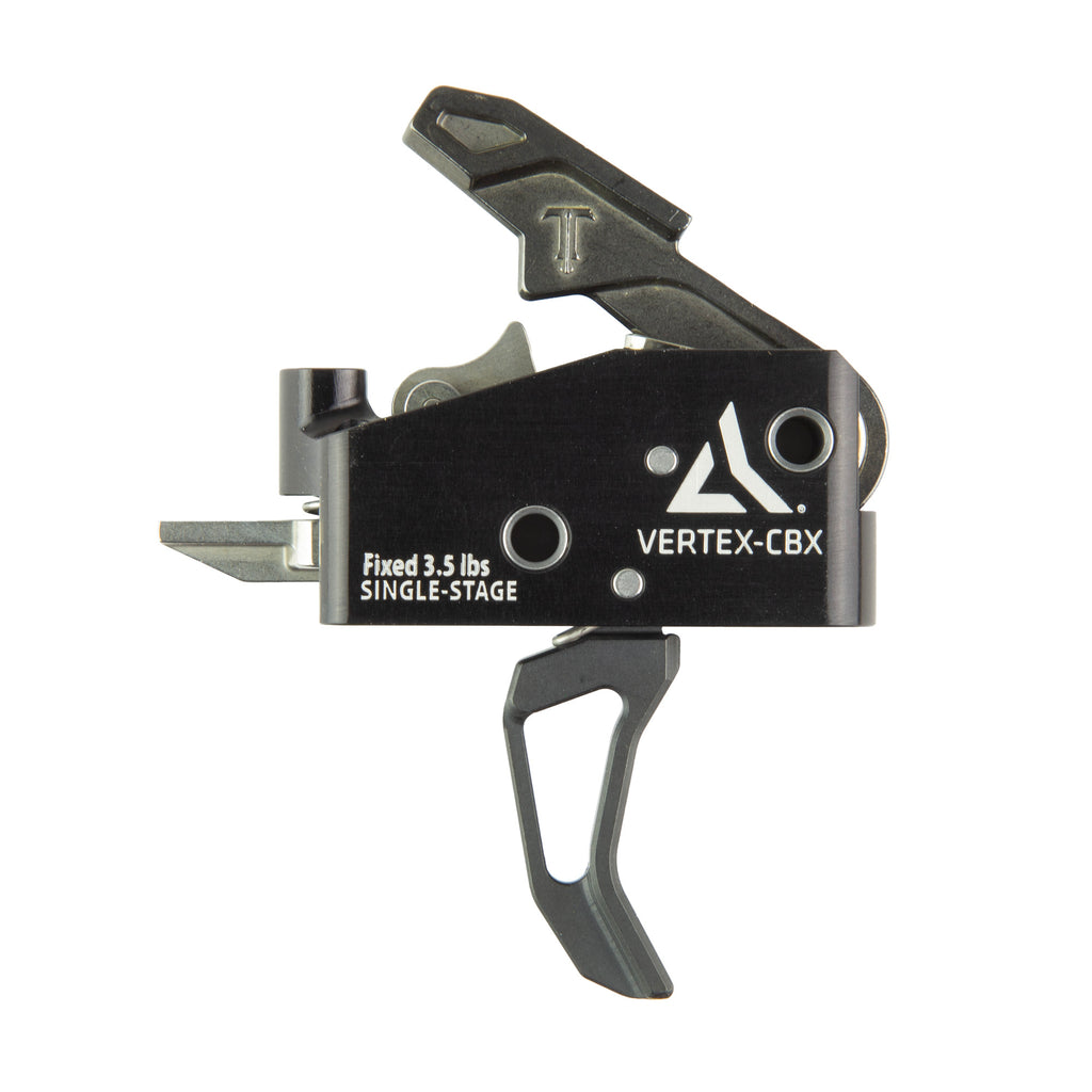 Radian Weapons Vertex CBX Curved Trigger - Black and Silver for Enhanced Precision