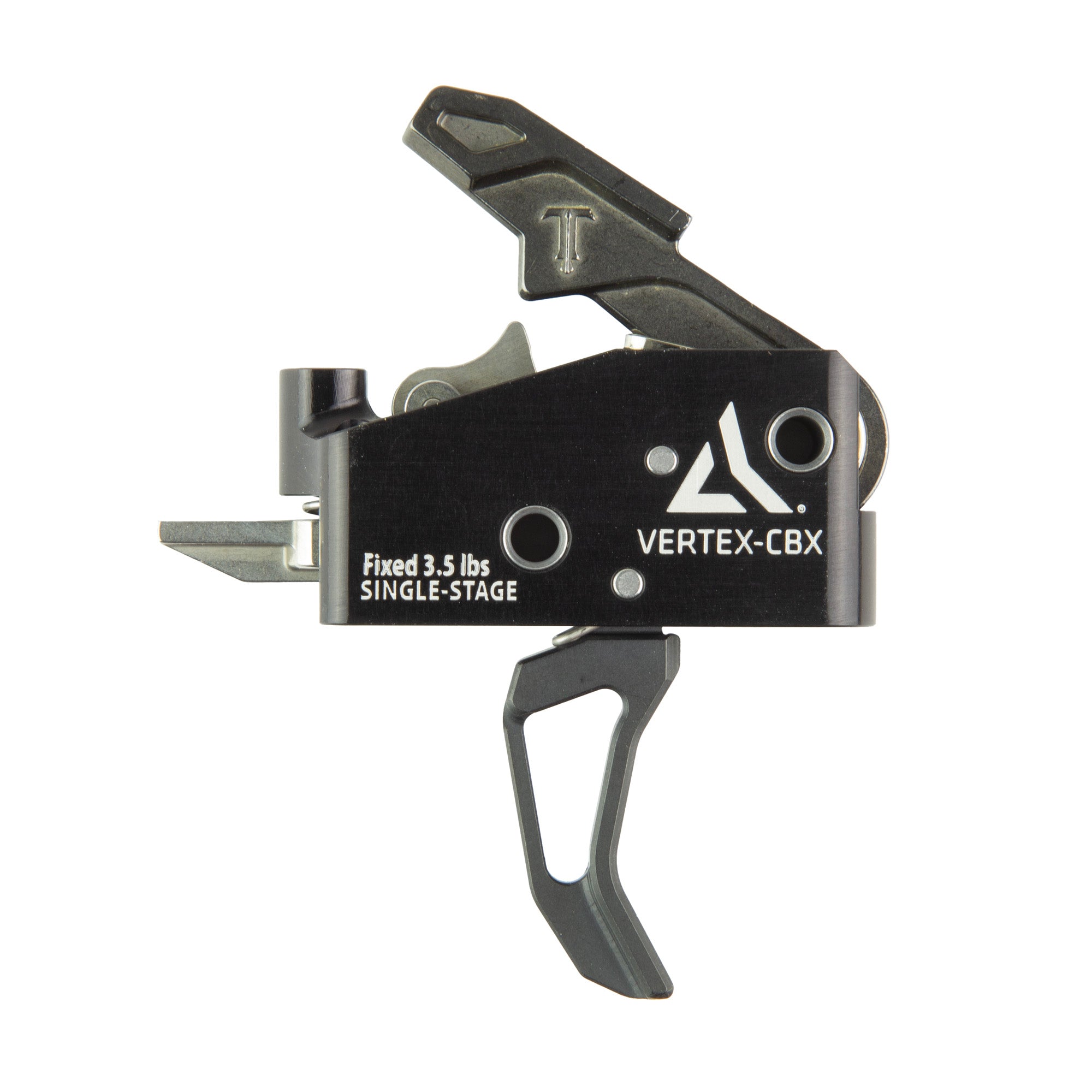 Radian Weapons Vertex CBX Curved Trigger - Black and Silver for Enhanced Precision