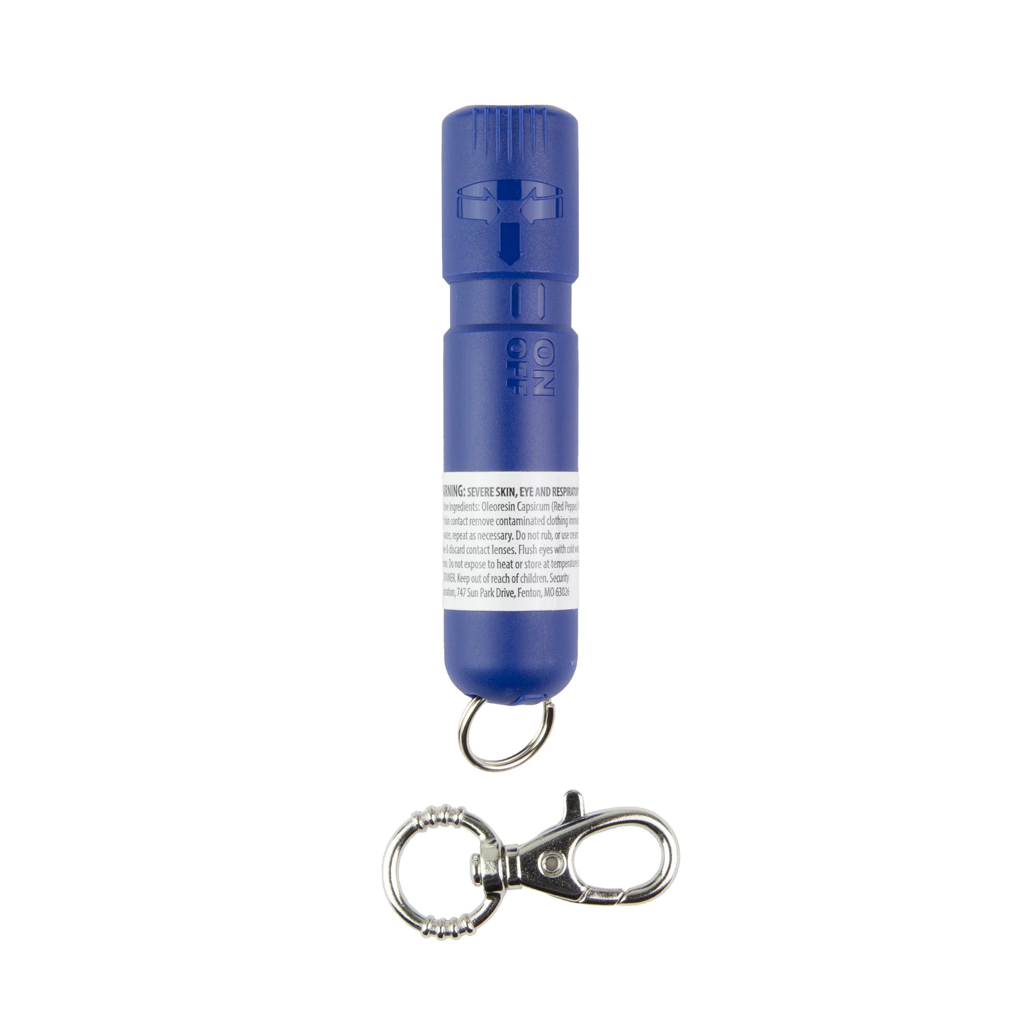 Sabre Mighty Discreet Pepper Spray in Sapphire - 0.18 oz Clam Pack