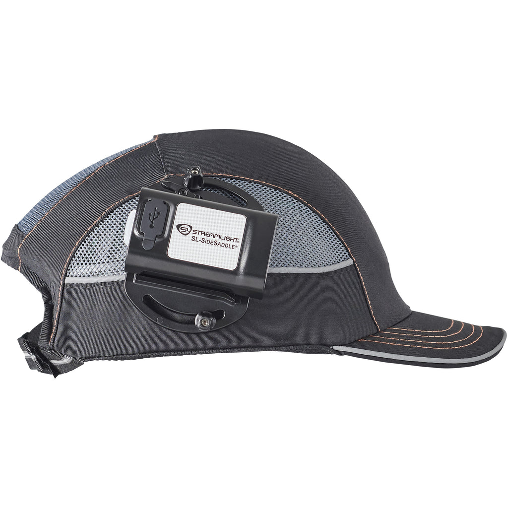 Streamlight SL-SideSaddle USB Headlamp - Rechargeable Compact Hat Mount Light with Front LED and Rear Taillight