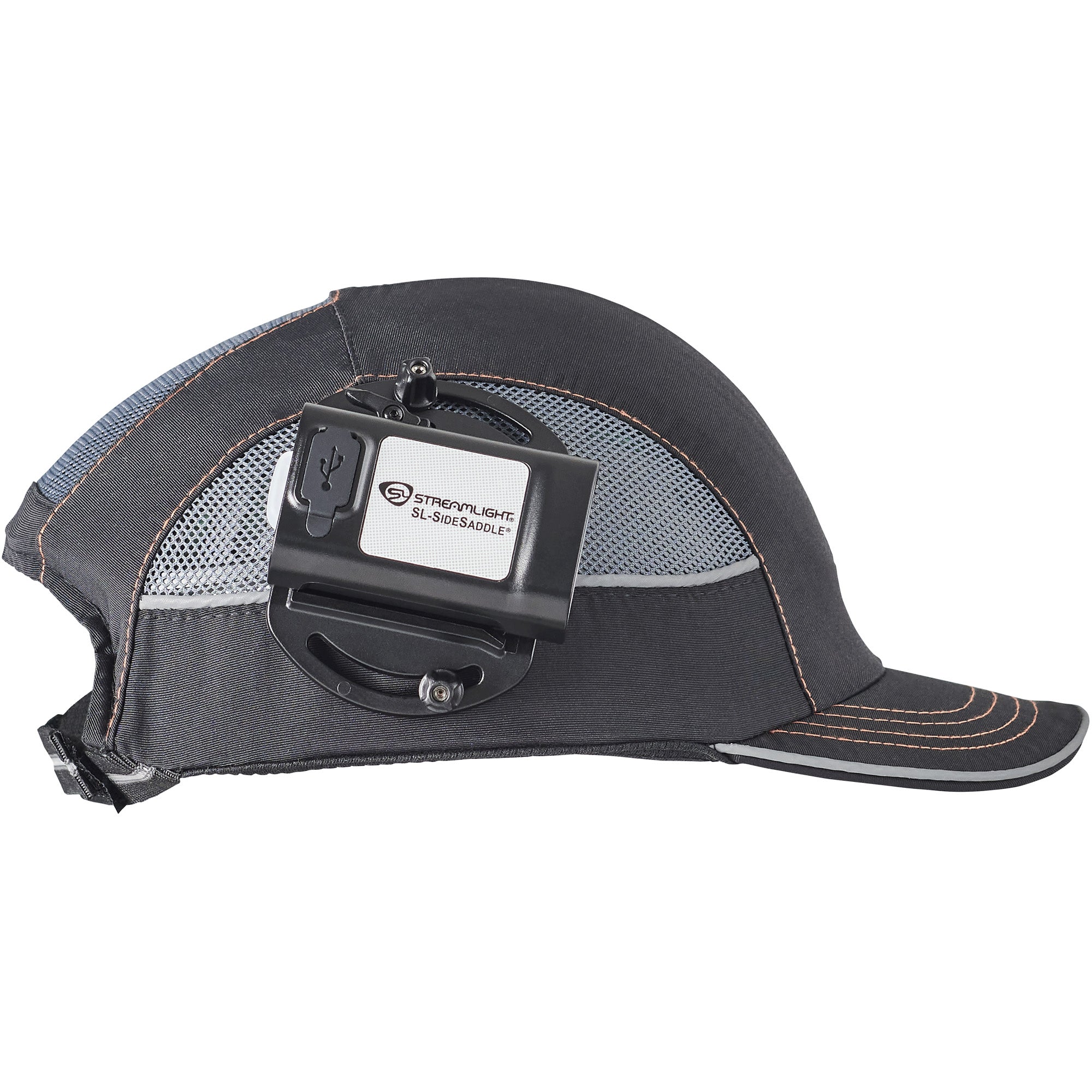 Streamlight SL-SideSaddle USB Headlamp - Rechargeable Compact Hat Mount Light with Front LED and Rear Taillight