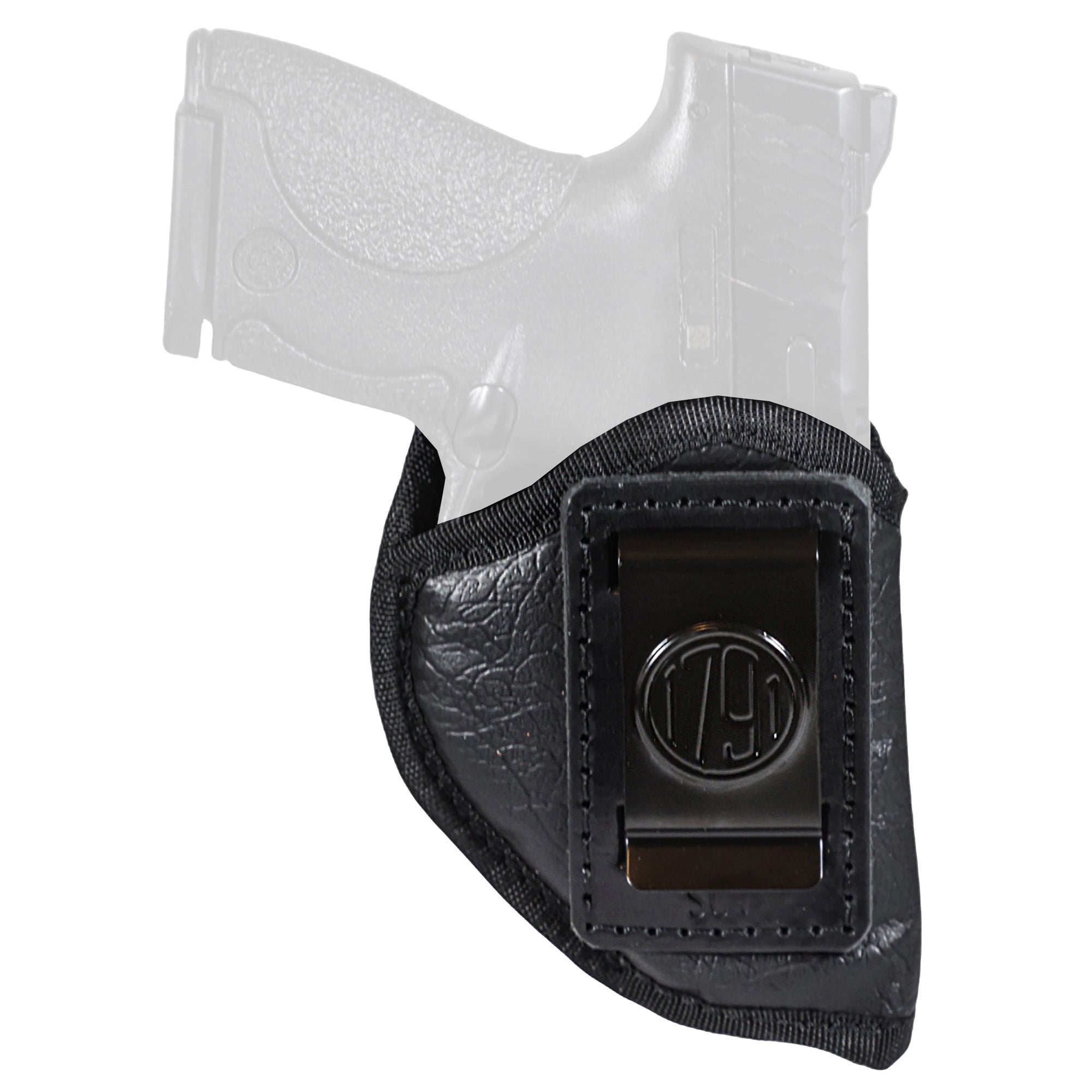 1791 Gunleather EcoCarry Inside Waistband Holster for Right Hand - Black Leather, Model ECO-SC1-BLK-R