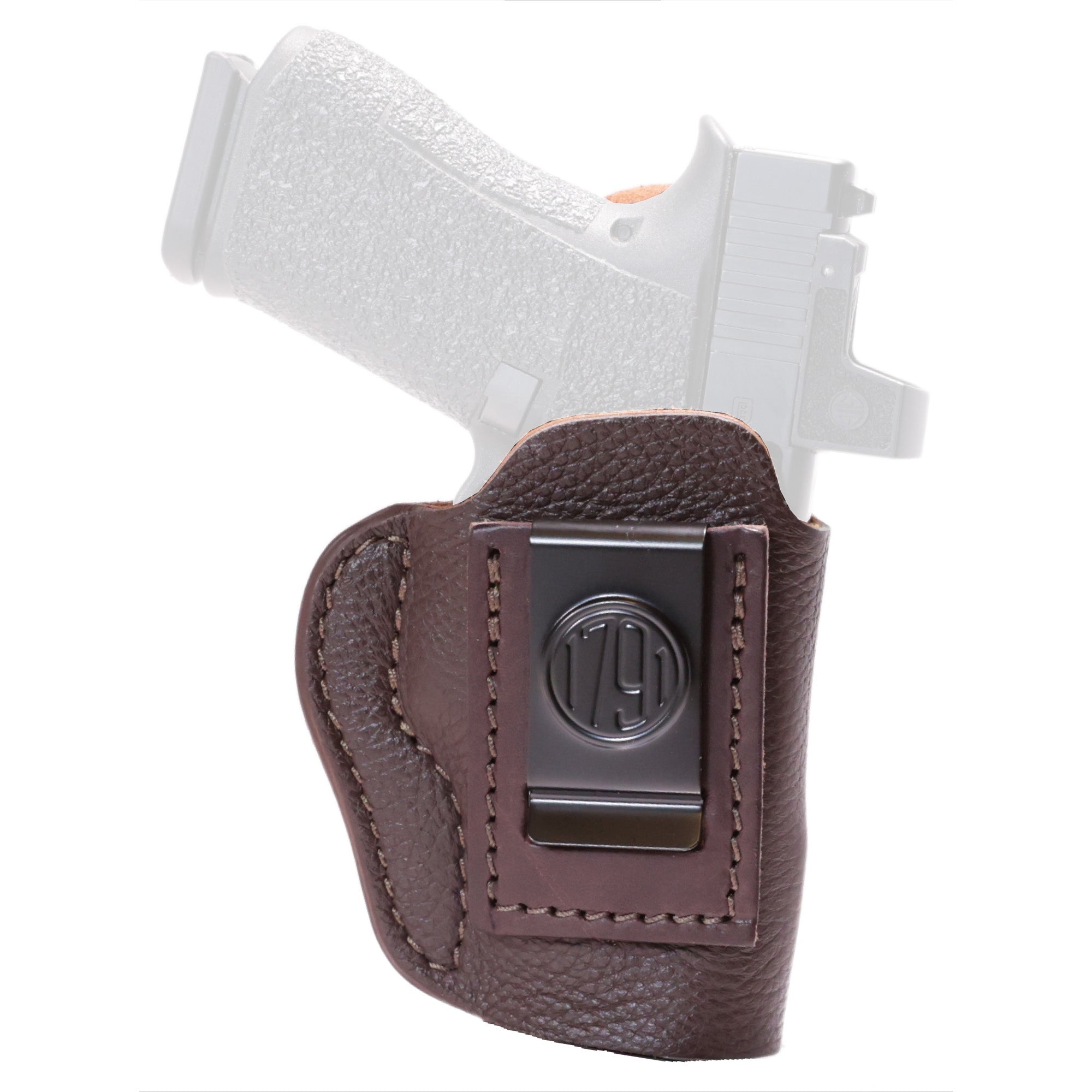 1791 Gunleather Fair Chase Inside Waistband Holster with Optic and Light Compatibility - Right Hand Brown Leather