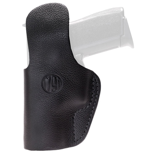 1791 Gunleather Smooth Concealment Inside Waistband Holster for Right Hand - Black Leather with Optic Ready and Light Bearing Features