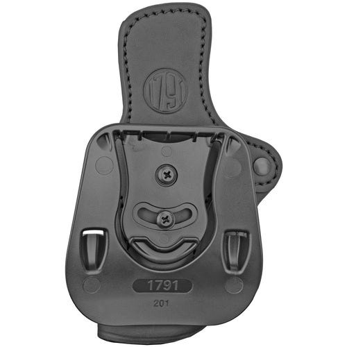1791 Gunleather Optic Ready Paddle Holster Size 2.4 for Right Hand – Black Leather Outside Waistband Carry