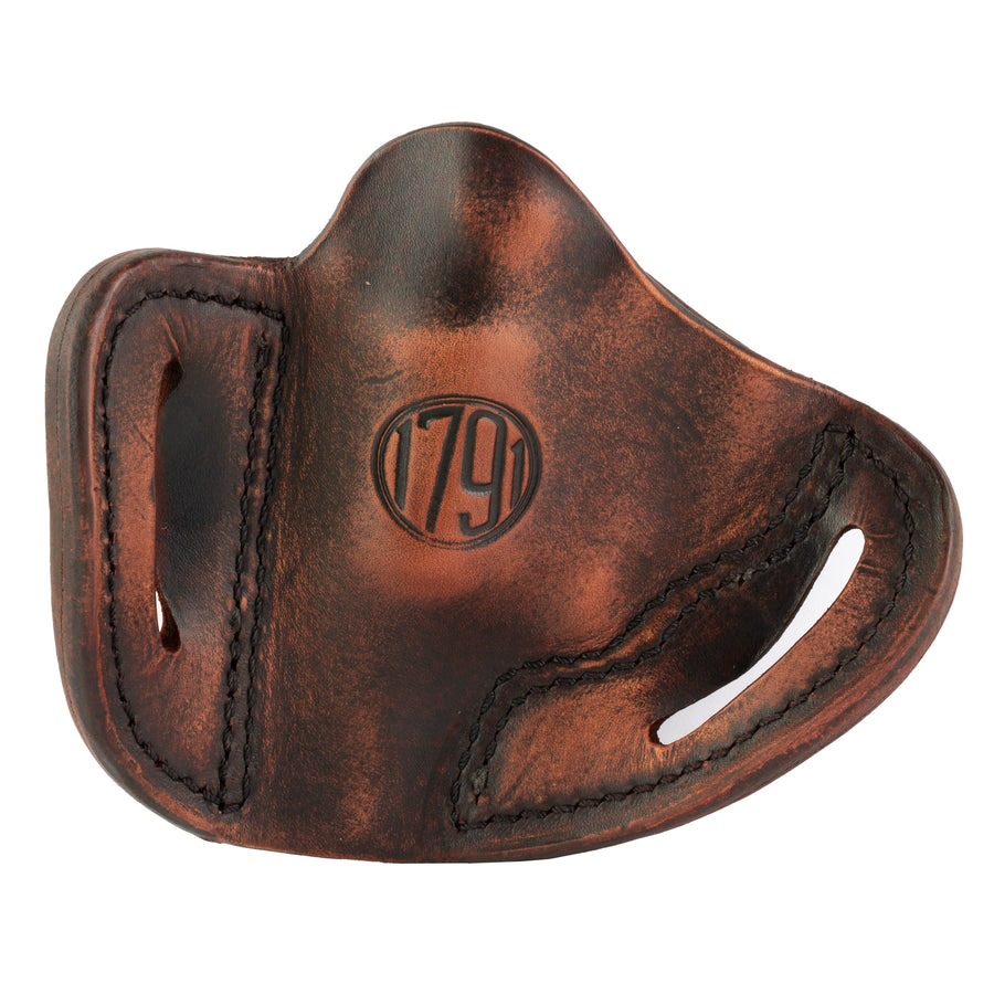 1791 Gunleather RVH1 Revolver Thumbreak Outside Waistband Holster for J-Frame Revolvers - Vintage Brown