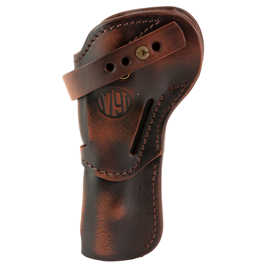 1791 Gunleather Single Action Holster for 5.5-inch Revolvers - Ambidextrous Outside Waistband Leather Carry