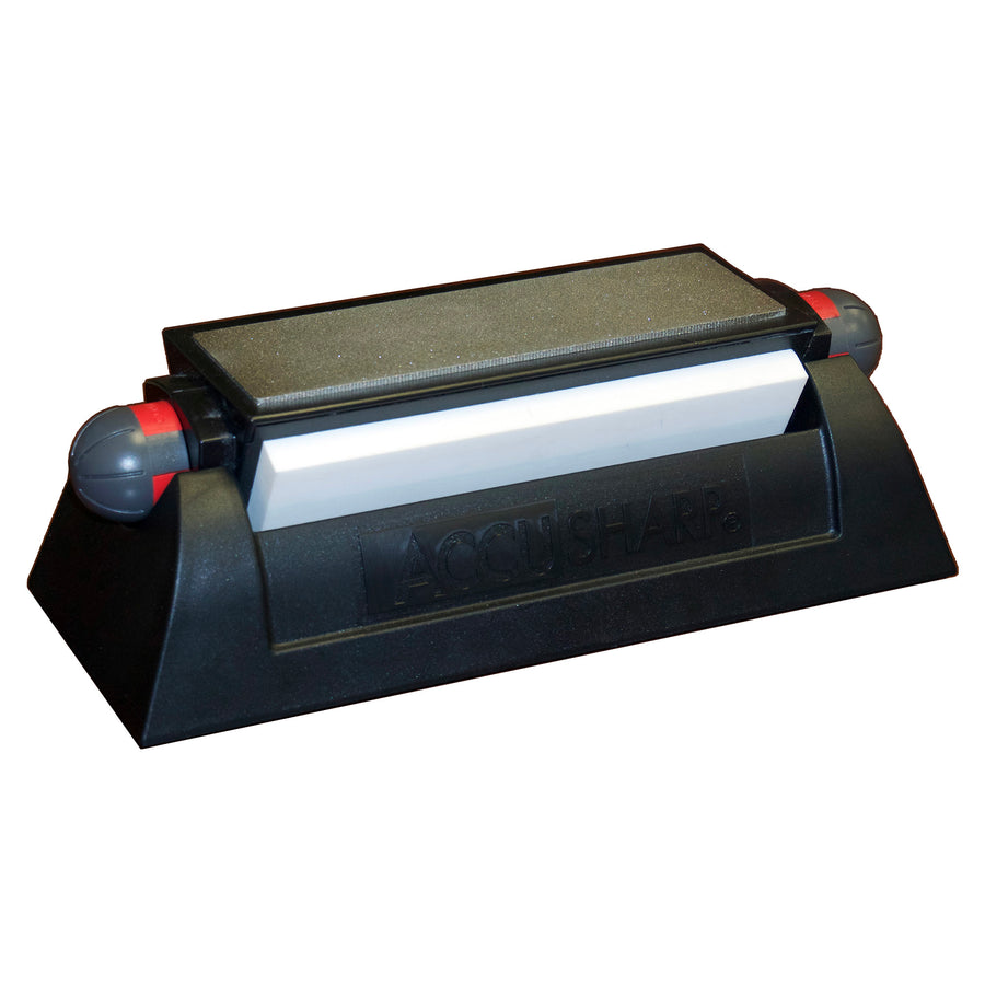 AccuSharp Deluxe Tri-Stone Knife Sharpening System with Rubber-Grip Base