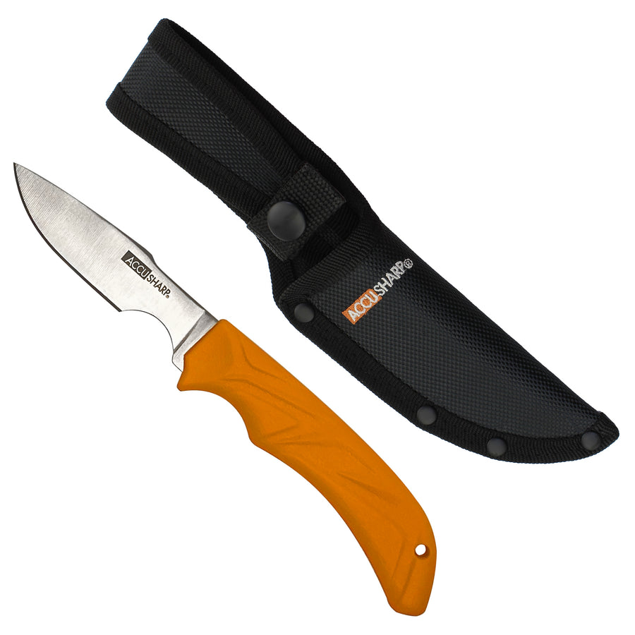 AccuSharp Caping Knife Orange with Sharp Fixed Blade - Precision and Durability for Outdoor Tasks