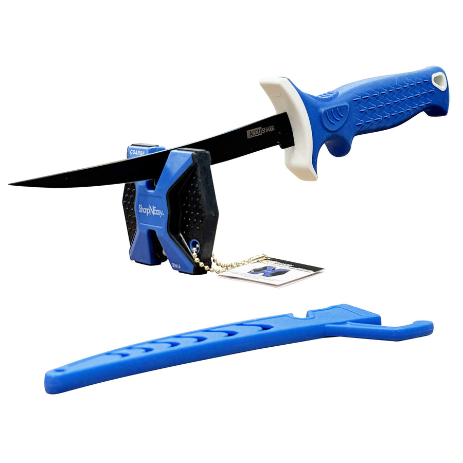 AccuSharp Fillet Knife and Sharpener - 6.5 inch Titanium-Coated Steel Blade for Precise Fish Filleting