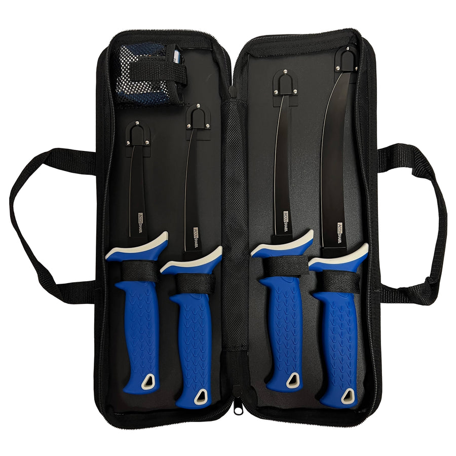 AccuSharp Fillet Knife 6-Piece Set with Sharpening System - Titanium-Coated Stainless Steel Blades and Non-Slip Handles