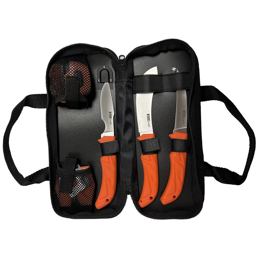 AccuSharp Game Processing Kit with 6 Fixed Blade Knives, LED Head Lamp, and Sharpening Tools