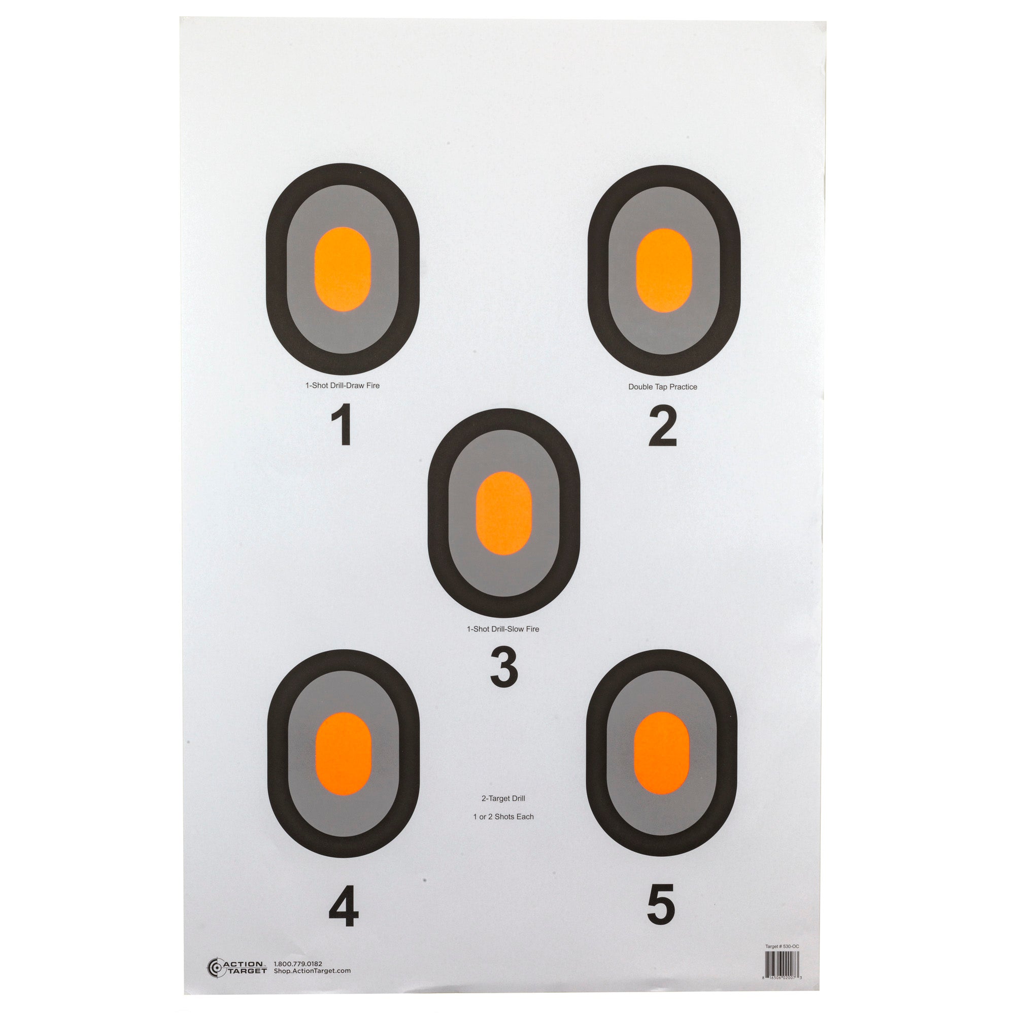 Action Target Bulls-Eye Centerfire Shooting Target - 100 Pack