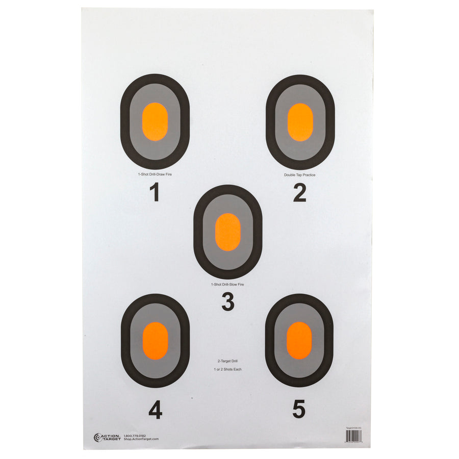 Action Target Bulls-Eye Centerfire Shooting Target - 100 Pack