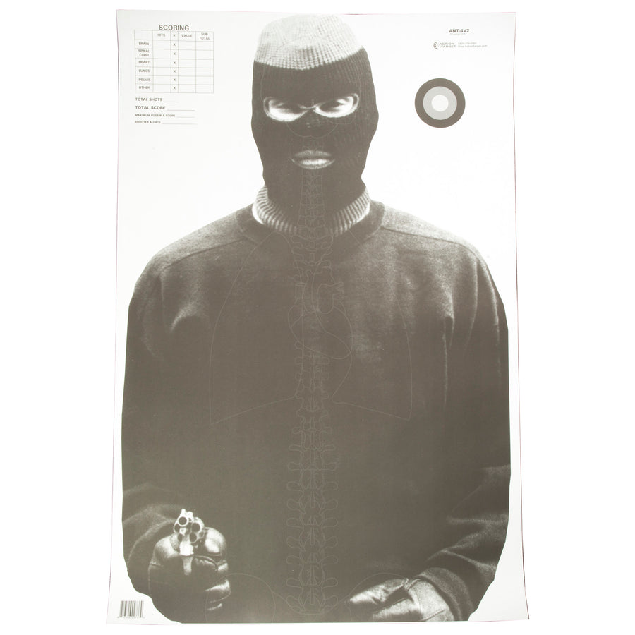 Action Target Vital Anatomy Photo Target - Black, 100 Pack